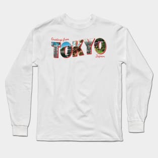 Greetings from Tokyo in Japan vintage style retro souvenir Long Sleeve T-Shirt